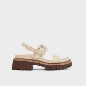 Charles & Keith Women's Buckled Platform Slingback Sandals